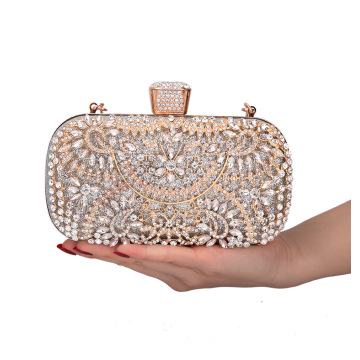 Luxury Diamond Rhinestone Pearls Beaded Wedding Clutch Purse Ladies Bridal Evening Bag Clutch